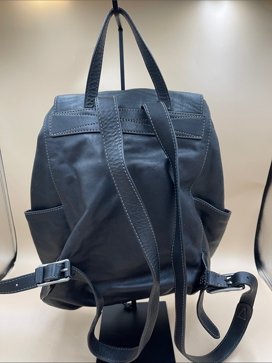 Frye Classic Black Leather Drawstring Backpack main image 6